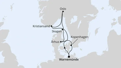 Route Skandinavische Städte ab Warnemünde