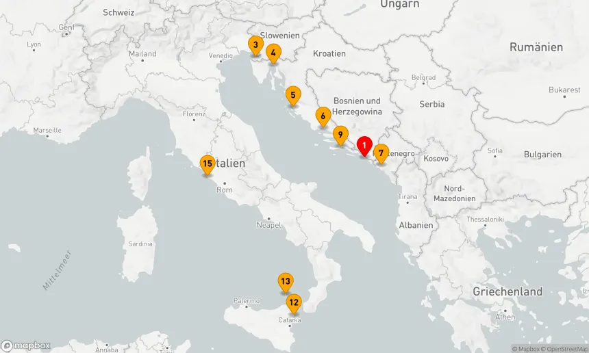 Route 14 Nächte - SLOWENIEN, KROATIEN, MONTENEGRO & ITALIEN