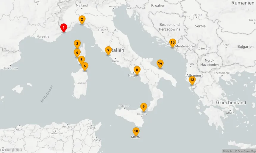 Route 14 Nächte - SONNENFINSTERNIS: FRANKREICH, ITALIEN & TUNESIEN