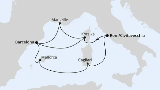 Route Spanien, Frankreich & Italien ab Civitavecchia 2