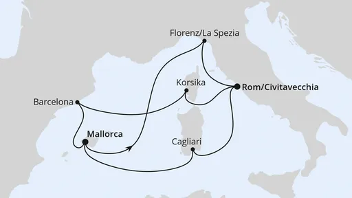 Route Spanien, Frankreich & Italien ab Mallorca 1