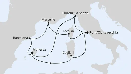 Route Spanien, Frankreich & Italien ab Mallorca 2