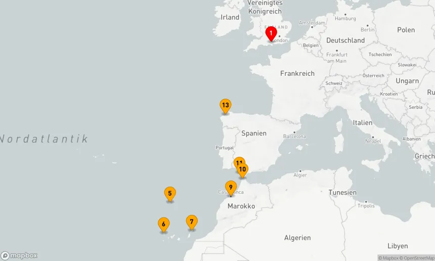 Route 14 Nächte - Spanien, Portugal, Kanarische Inseln und Marokko