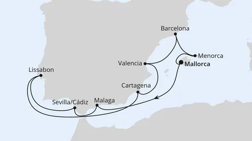 Route Spanien, Portugal & Balearen ab Mallorca