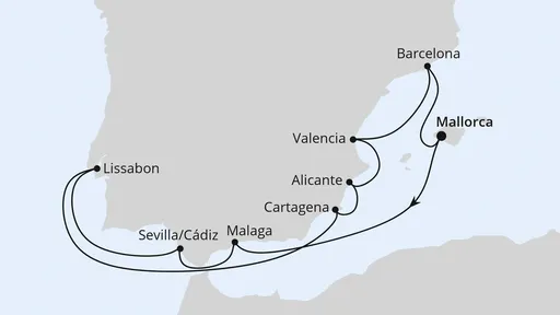 Route Spanien, Portugal & Balearen ab Mallorca