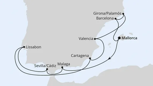 Route Spanien, Portugal & Balearen ab Mallorca