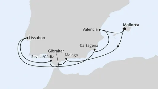 Route Spanien, Portugal & Gibraltar ab Mallorca