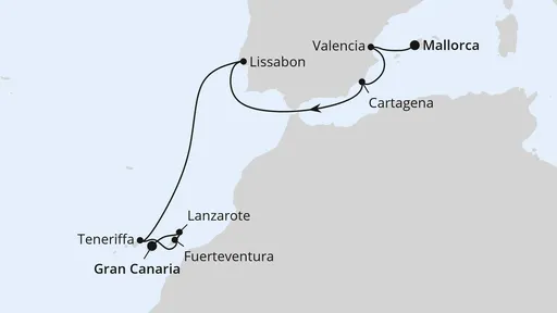 Route Spanien, Portugal & Kanaren ab Mallorca 1