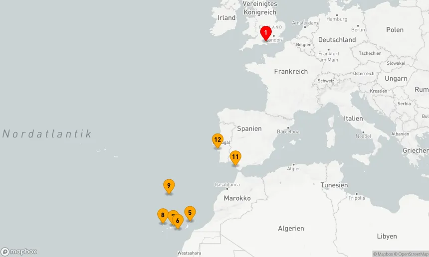 Route 14 Nächte - Spanien, Portugal und die Kanarischen     Inseln