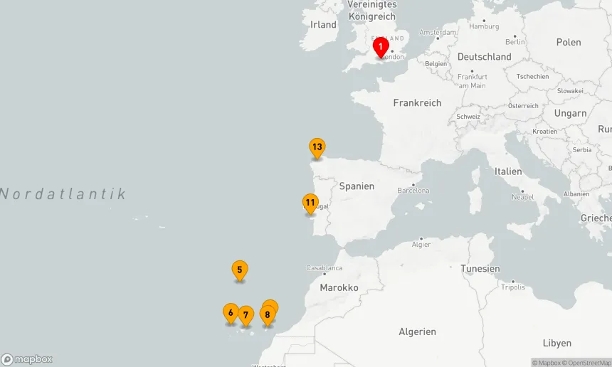Route 14 Nächte - Spanien,  Portugal und die Kanarischen     Inseln