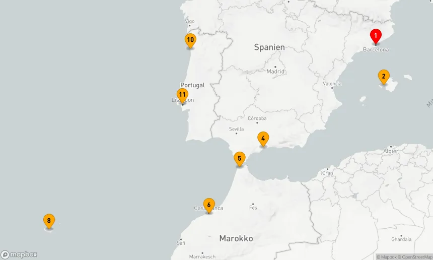 Route 10 Nächte - SPANIEN, PORTUGAL & MAROKKO