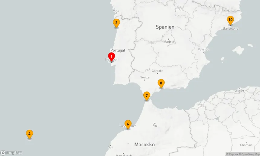 Route 9 Nächte - SPANIEN,  PORTUGAL & MAROKKO