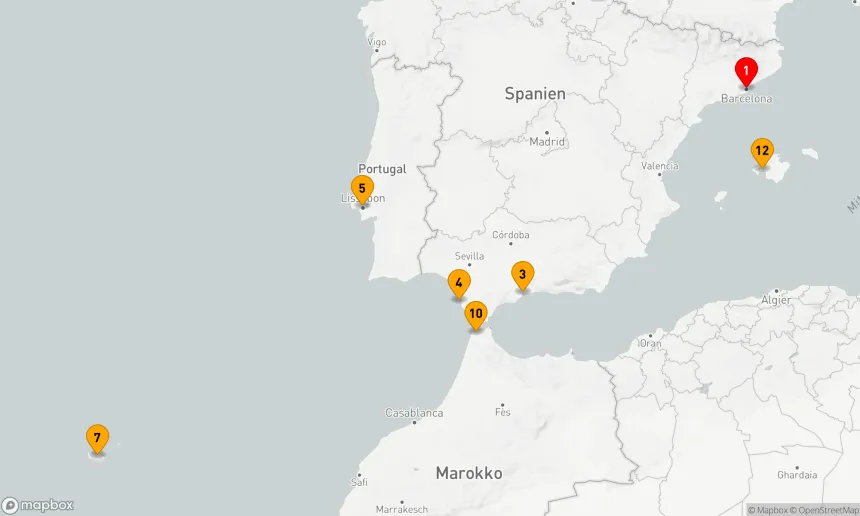 Route 12 Nächte - SPANIEN, PORTUGAL & MAROKKO