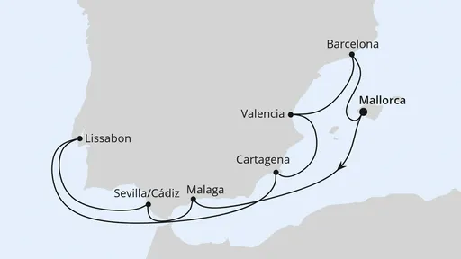 Route Spanien & Portugal ab Mallorca