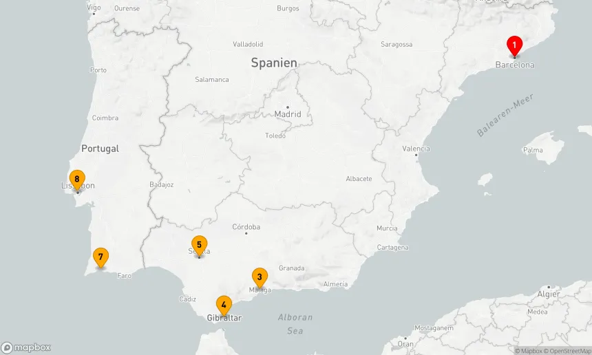 Route 7 Nächte - KREUZFAHRT NACH SPANIEN UND PORTUGAL: TARRAGONA, SEVILLA UND LISSABON