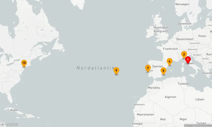 Route 14 Nächte - SPANIEN & PORTUGAL TRANSATLANTIK