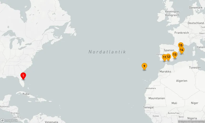 Route 14 Nächte - SPANIEN & PORTUGAL TRANSATLANTIK