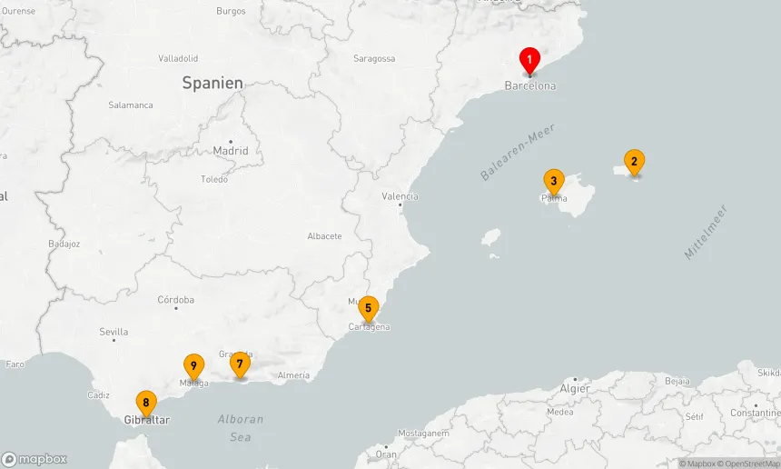 Route 8 Nächte - Spanische Küstenperlen: Inseln und Historische Städte