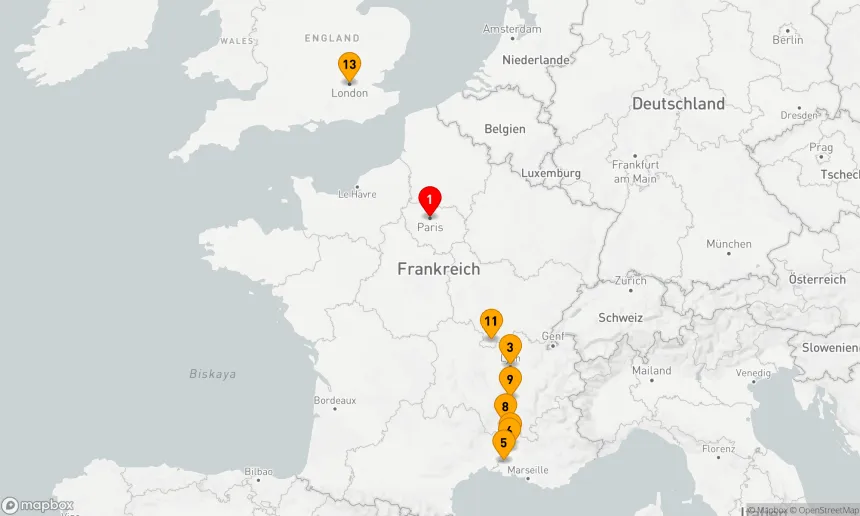 Route 15 Nächte - Spektakulärer Süden Frankreichs mit Paris & London