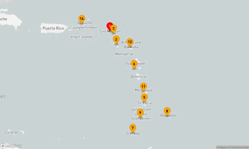 Route 14 Nächte - ST. BARTS & BOUTIQUE-YACHTHÄFEN-URLAUB