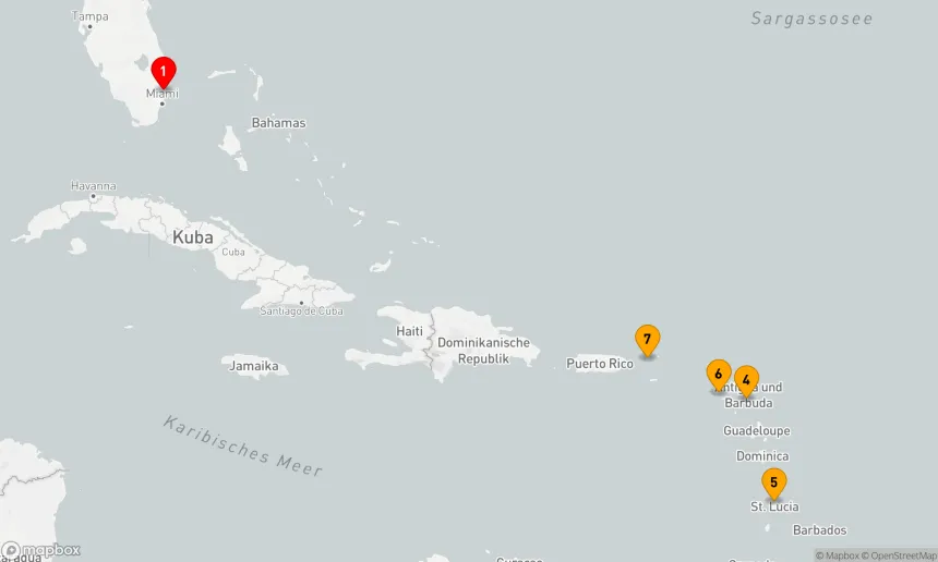 Route 9 Nächte - ST. LUCIA, ST. KITTS & ST. THOMAS