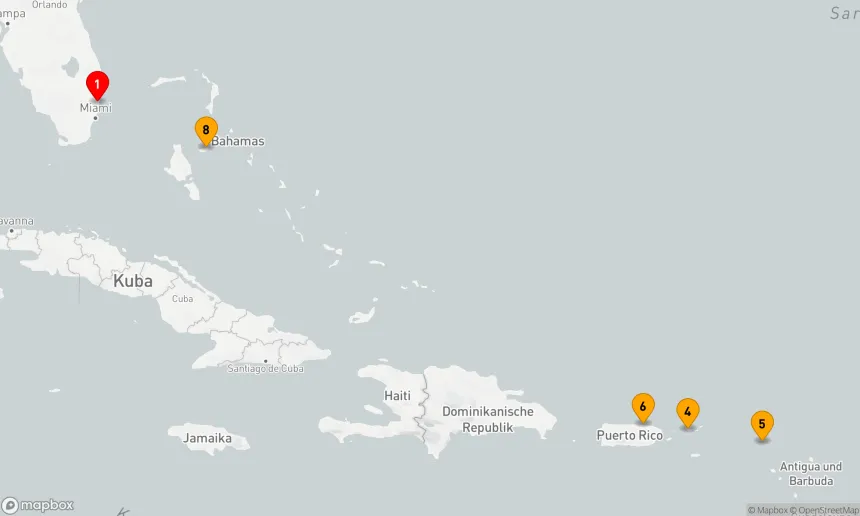 Route 8 Nächte - ST. MAARTEN, SAN JUAN & ST. THOMAS