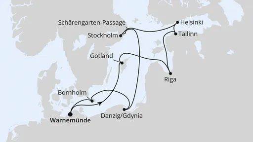 Route Städte der Ostsee ab Warnemünde 1