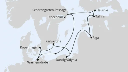 Route Städte der Ostsee ab Warnemünde 1