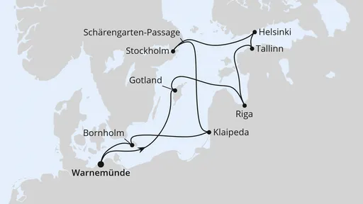 Route Städte der Ostsee ab Warnemünde 1