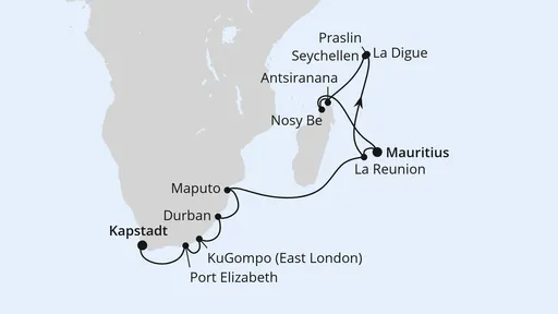 Route Südafrika, Seychellen, Mauritius & Madagaskar 2