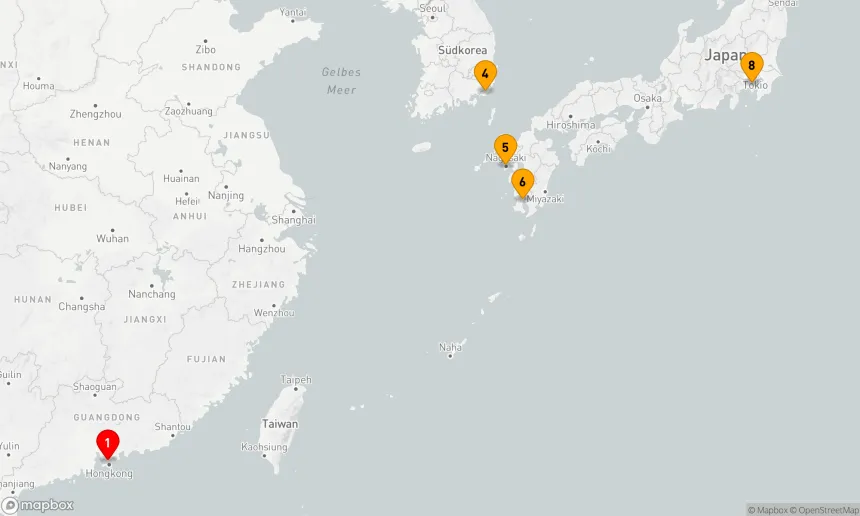 Route 8 Nächte - Südkorea - Japan (Q805)