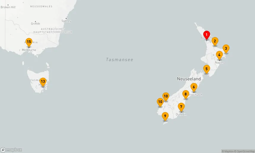 Route 14 Nächte - Südliche Entdeckungen: Neuseeland bis Australien