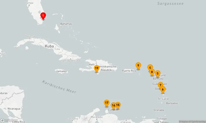 Route 21 Nächte - SÜDLICHE KARIBIK: CABO ROJO & ABC INSELN
