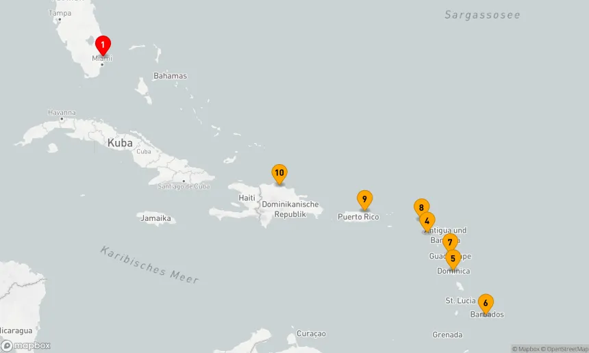 Route 11 Nächte - Südliche Karibik mit Barbados Urlaub
