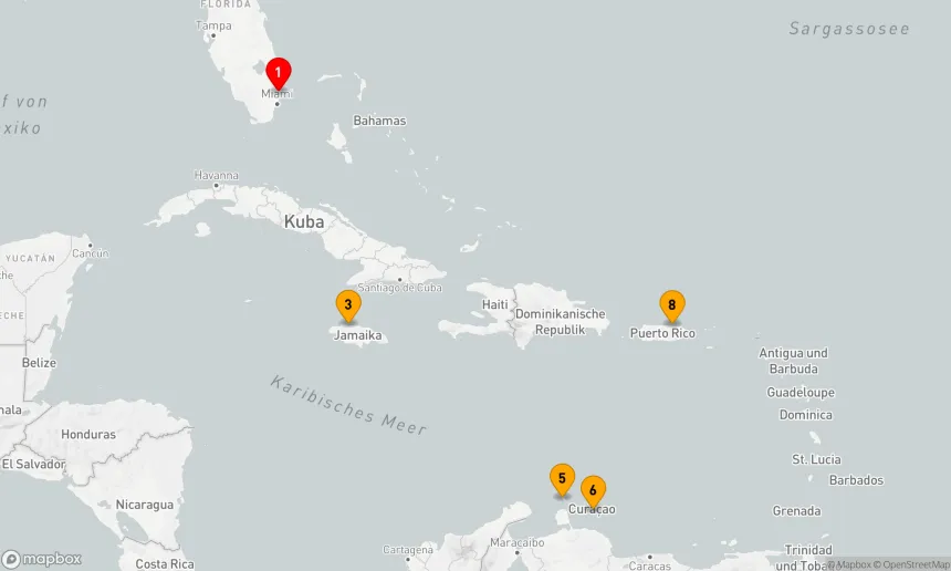 Route 7 Nächte - Südliche Karibik mit Curacao