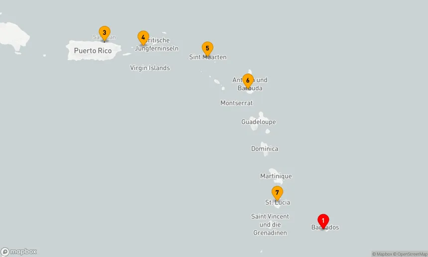 Route 7 Nächte - Südliche Karibik mit St. Lucia