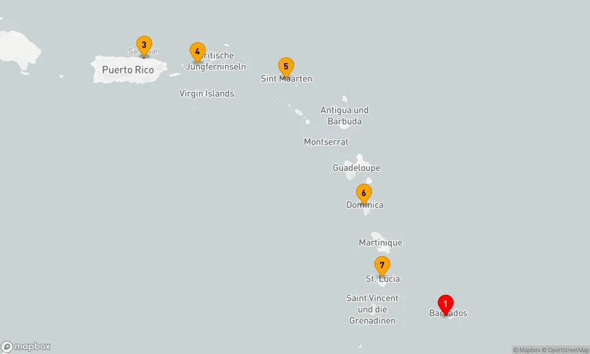 Route 7 Nächte - Südliche Karibik mit St. Lucia