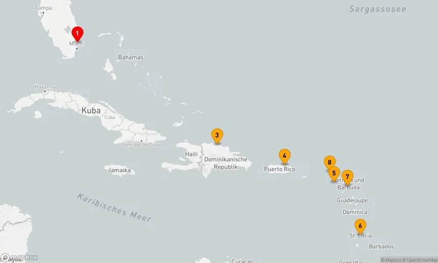 Route 10 Nächte - Südliche Karibik mit St. Lucia