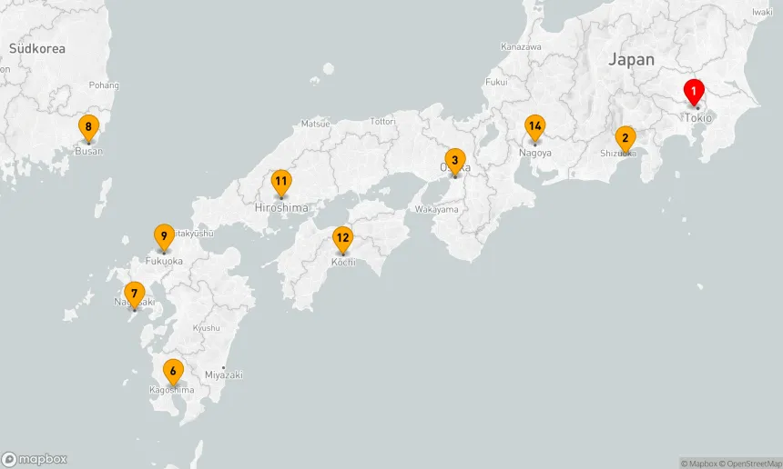 Route 14 Nächte - SÜDLICHES JAPAN