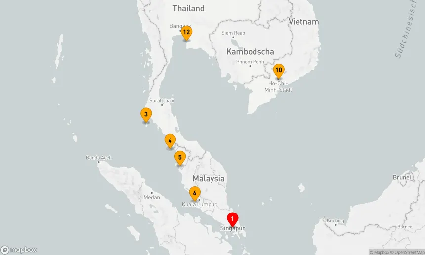 Route 14 Nächte - Südostasien mit Malaysia, Thailand und Vietnam