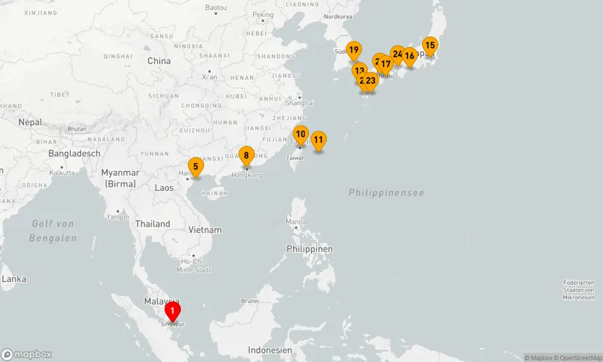 Route 25 Nächte - Südostasien & Japan mit Halong-Bucht