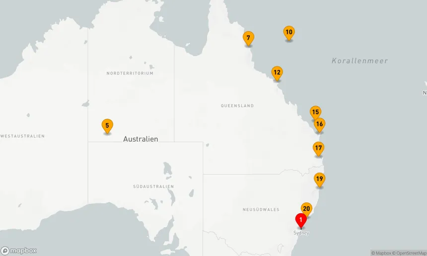 Route 20 Nächte - Sydney, Uluru & das Great Barrier Reef - Kreuzfahrt & Landreise