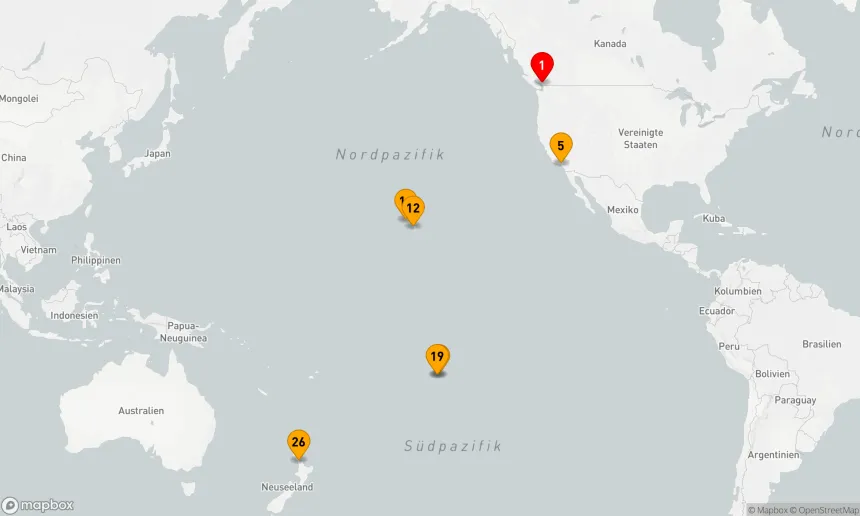 Route 24 Nächte - Tahiti, Hawaii & Südpazifiküberquerung