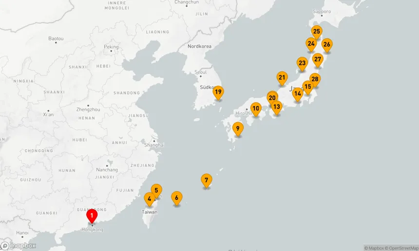 Route 28 Nächte - TAIWAN, JAPANS EDELSTEINE UND PFLAUMENBLÜTEN ERKUNDEN