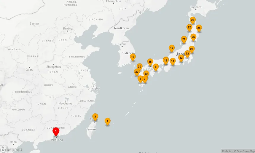 Route 40 Nächte - TAIWAN, KOREA & JAPAN'S PFLAUMENBLÜTEN