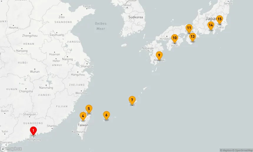 Route 14 Nächte - TAIWAN & JAPAN ERKUNDEN CHARMANTE HÄFEN