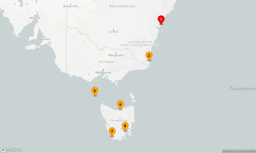 Route 7 Nächte - Tasmaniens unberührte Wildnis