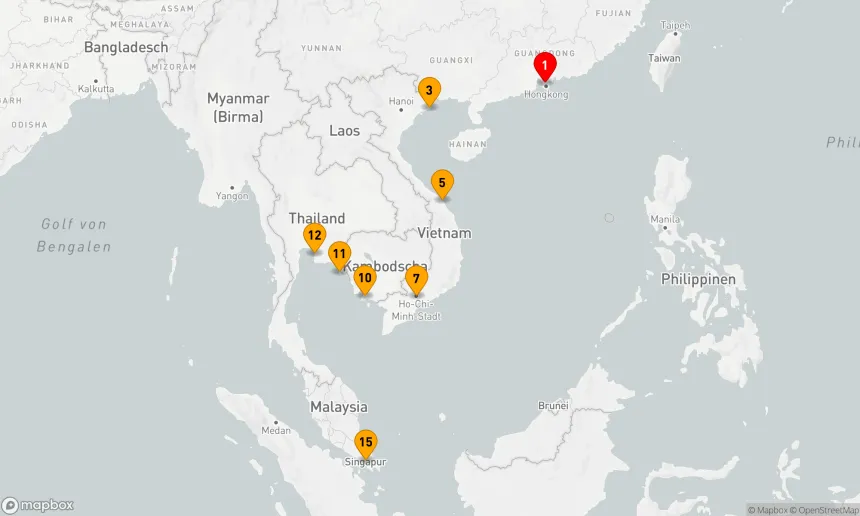 Route 14 Nächte - THAILAND,  KAMBODSCHA & VIETNAM