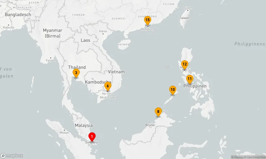 Route 14 Nächte - THAILAND, MALAYSIA & DIE PHILIPPINEN