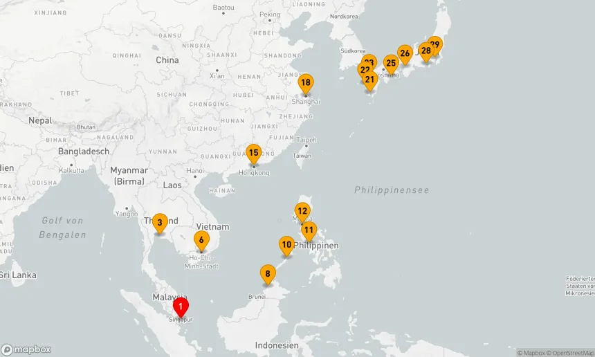 Route 28 Nächte - THAILAND, MALAYSIA & DIE PHILIPPINEN